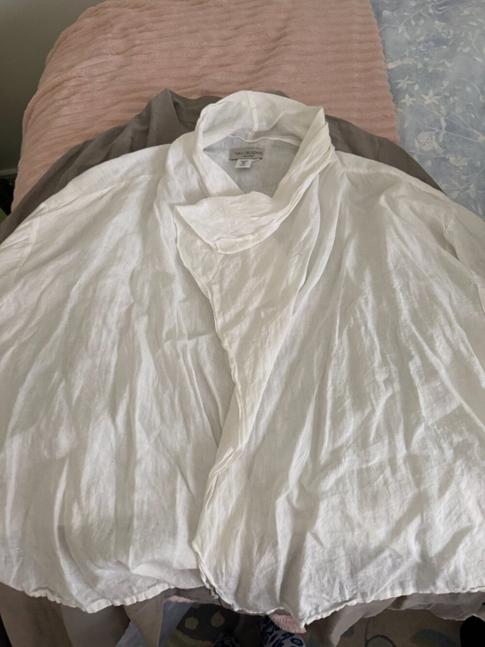 Ivan Grundahl White Linen Wrap Shirt Size 42/Large